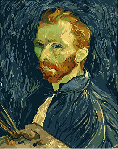 liziciti Malen nach Zahlen Kit auf Leinwand für Erwachsene Anfänger Van Gogh berühmte Gemälde DIY Acryl Ölgemälde Kunst 40,6 x 50,8 cm (rahmenlos, Selbstportrait)