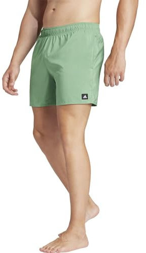 adidas Uomo Solid CLX Short-Length Swim Shorts, preloved Green/White, M