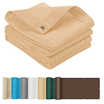 Sonnenschutz Balkon 2.5 x 6 m Windschutz und Sonnenschutz Überdachung Plane 1 × 5 m Seile für Terrasse Balkon Garten, Khaki