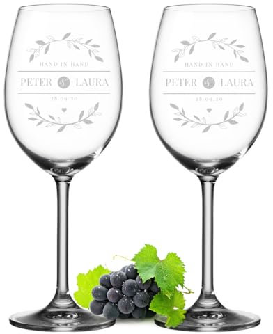 polar-effekt 2 Leonardo Weingläser mit Gravur - Geschenke zur Hochzeit, Jahrestag und Verlobung - Weinglas mit Namen - Weisweinglas und Rotweinglas - die Geschenk-Idee