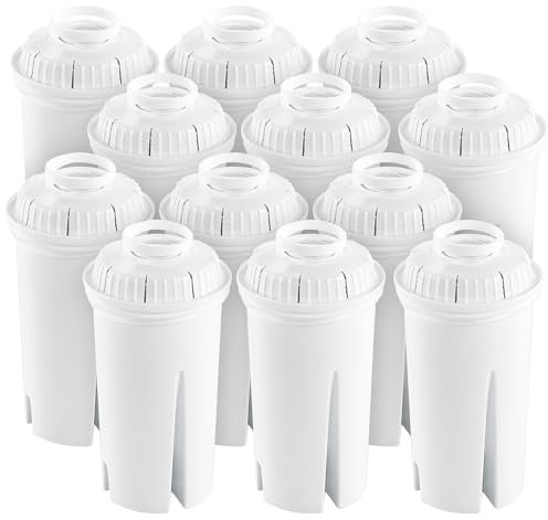 Rosenstein & Söhne Kartuschen Wasserfilter: 12er-Set runde Filterkartuschen, passend für Brita Classic (Kartuschen Wasserfilter, Brita, Ersatz, Kaffeemaschine)