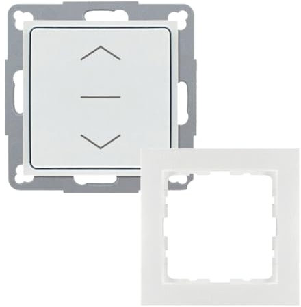 Wippschalter Rollladenschalter mit Mittelstellung und Rastfunktion incl. Berker S.1 Einzelrahmen