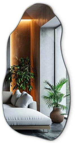 Tulup Spiegel 40x80 cm Hängendes Unregelmäßiges Fleckiges Modernes für Make-up Organisches Einzigartiges Horizontales Vertikal
