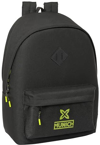 Safta MUNICH BEAT - Mochila para Portátil 15.6 y USB, Ideal para Jóvenes de Diferentes Edades, Tejido Reciclado, Cómoda y Versátil, Calidad y Resistencia, 31x18x44 cm, Color Negro