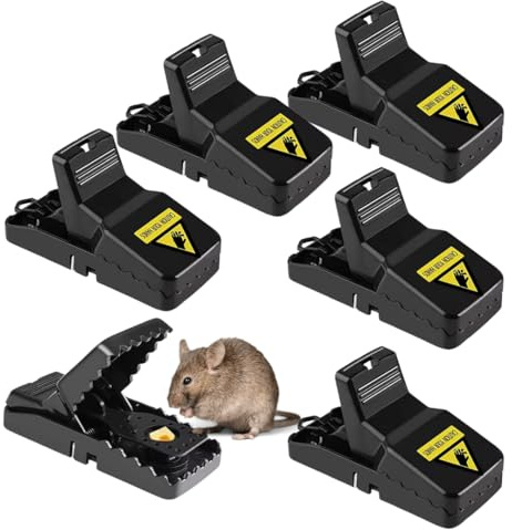 6 Pack Reusable Mouse Traps - Instant Kill Rodent Traps for Indoor & Outdoor Use, Effective Mouse Catcher for Mice Control & Rodent Prevention
