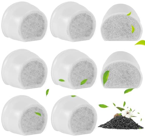 MyfatBOSS Lot de 8 filtres à charbon actif de rechange pour fontaine à eau PetSafe en céramique, pagode, 2 gallons, Sedona et Seascape pour chiens et chats