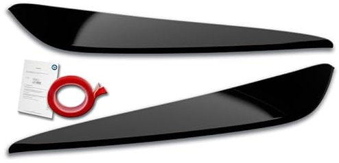 RDX Racedesign Scheinwerferblenden kompatibel mit BMW 1er (F40) 2019- (ABS Glänzend Schwarz)