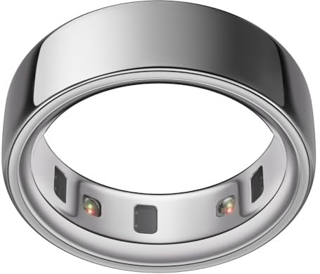 Oura Ring 4 - Silver - Size 7 - Smart Ring | Size First with Oura Ring 4 Sizing Kit | Sleep Tracking Wearable - Heart Rate - Fitness Tracker - Up to 8 Days Battery Life