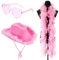 Cowboy Hut, 3 Stück Cowgirl Hut Filz Cowboyhut mit Herzbrille Rosa Federschal Damen Cowboy Hut Cowgirl Kostüm Accessoires Wilder Westen Kostü Westernhut für Party Cosplay Karnevalsfeiertage（ Rosa）