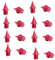 Oshhni 16 piezas de clavos para pista, clavos para zapatillas de atletismo, de acero ligero, prácticos, para hombres y mujeres, para atletismo, carreras, Rojo