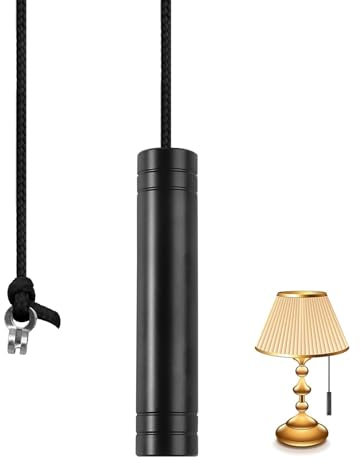 TXErfolg Bathroom Light Pull Cord 5.8cm Light Pull Handle with 150cm Cord Connector Cylindrical Pull Cord Light Switch Black Light Pull for Bathroom Toilet Light Ceiling Light Fan Switch