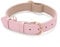 WHIPPY Leather Dog Collar for Small Medium Large Dog Soft Breathable Adjustable Leather Padded Puppy Collar Heavy Duty Waterproof Dog Pet Collar Metal Buckle, Pink 18.90 Inches