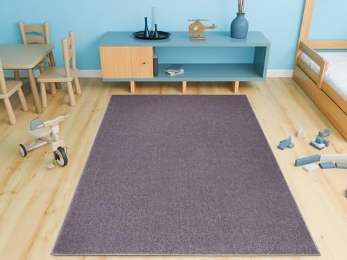 AKCILA Lima rechteckig Lila Kinderzimmerteppich 120x170 cm | Kinderzimmer Kurzflor Teppiche Mädchen, Jungen, Kids Carpet, Teppich Schlafzimmer, Teppiche Gegend