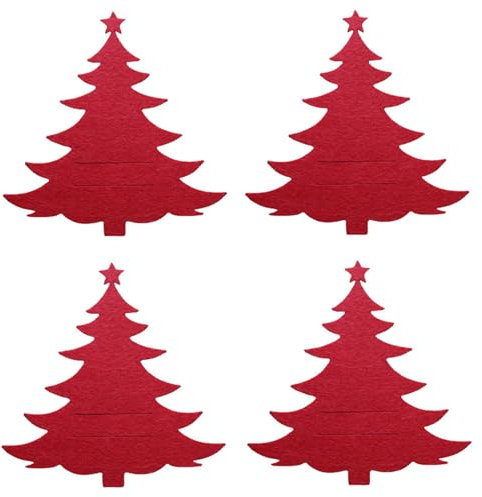 Weihnachts-Bestecktasche, 4 Stück, Weihnachtsparty, Vlies-Besteckhalter – Weihnachtsbestecktasche, Besteckhalter, Tasche, Gabel, Löffel, Partyzubehör