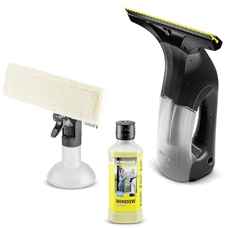 Kärcher WV 1 Electric Window Vacuum Squeegee 10 - Perfect for Showers, Mirrors, Glass, and Countertops - Electric Squeegee, Black