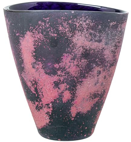 JARRÓN CRISTAL 24CM GRIS/ROSAOPACO_24X14X24CM