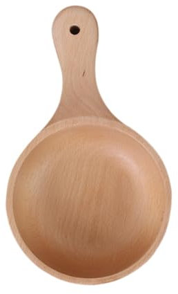 Sharplace Holzschüssel, Holz-Servierschüssel, handgefertigt, mit Griff, Suppenschüssel, Holz, Kimchi-Schüssel mit Griff, für Abendessen, Zuhause, Haushalt, L