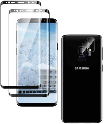 Verre Trempé pour Samsung Galaxy S9 2+2 Pièces Plein écran Film Protection écran [Sensible au Toucher][Bord à Bord][Affaire Classée][sans Bulle][Anti-Scratch][Ultra HD]