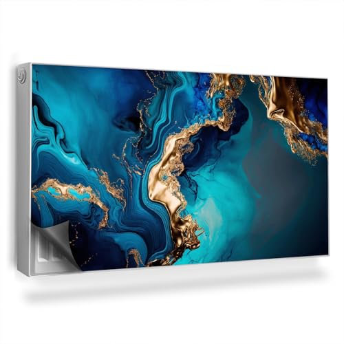Magnetic Radiator Cover 110x60 cm (43,3x23,6 inch) Decoration Panel Easy Installation Dust and Damage Protection Built-in Magnet Heat-Resistant - Mixing paints, celadon and gold imitation