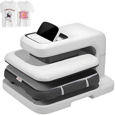 YZRDCXM Auto Heat Press, Mini Heat Press Bundle,Sublimation Heat Press Machine with Adjustable Pressure & Temp/Time Sets, 8 Modes, 15x15 Heat Up Fast & Evenly Heat Press, for T Shirt(Blue)