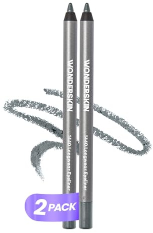 Wonderskin Eyeliner Pencil, 1440 Longwear Blue Glitter Eyeliner Pencil, 2 Pack - Waterproof, Sharpenable & Smudge Proof
