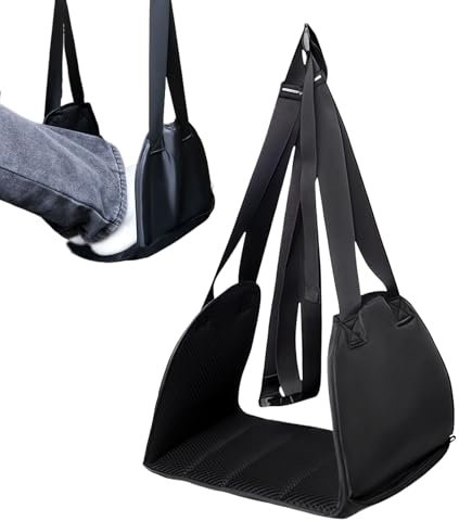 Uhngw Hamac à pied d'avion, repos du pied d'avion | Élingue des pieds réglables pour les voyages d'avion | Repose de jambe, extension des pieds d'avion, bagages de main de vol légers pour le bureau,