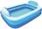 Sicignano | Piscina hinchable rectangular para niños +3 años – PVC resistente, válvula desagüe rápido, kit de reparación incluido (azul, 200 x 150 x 50 cm de altura)