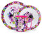 Sorrisini Set de vaisselle réutilisable, assiettes pour enfants pour crèche scoula avec assiette, bol, tasse, set de sevrage en plastique dur pour bébé, Minnie Smile