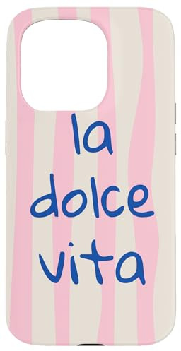 La Dolce Vita Esthétique Eté Italienne Rayures Rose Coque pour iPhone 15 Pro