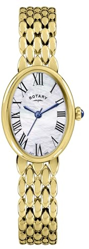 Rotary Ladies Heritage Astoria Mother of Pearl Dial Gold Plated Stainless Steel Pebble Bracelet Watch