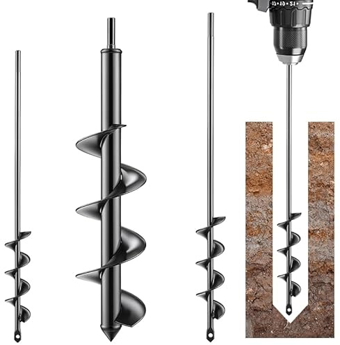 Gyfent Auger Drill Bit for Planting Set of 3, 1.6x16.5, 2x14.5, 3.5x16 - Compatible with 3/8 Hex Drive Drill for Planting Bulbs, Bedding Plants, Mixing Soil, Fertilizer