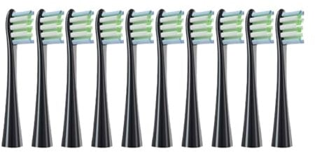 Ersatzbürstenköpfe, Kompatibel For Oclean, X PRO Elite/Flow/F1/One/X/All Series Sonic Electric Zahnbürste, Blaue Grüne Weiche Borsten(10 black)