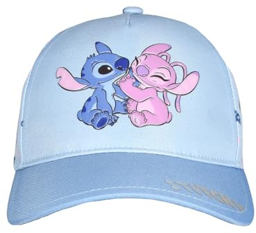 Disney Lilo & Stitch Kappe für Mädchen - Stitch & Angel Kinder Cap Basecap Baseballkappe verstellbar Blau