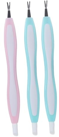 BATHVEVE Nagelhautentferner Leichtes und Rutschfestes Griffmaterial aus Edelstahl Zufällige Farbe 3 Stück mit Spitzem Kopfdesign für Professionelle Maniküre und Nageldesign
