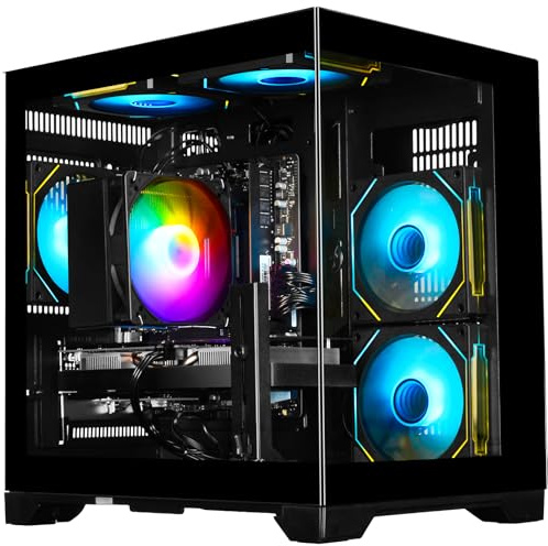 WIWB Gaming PC Tower Ryzen 7 5700X GeForce RTX 3050 8GB, 16GB DDR4 RAM | 512GB NVMe SSD Fertig Desktop Computer für Gaming Streaming Videobearbeitung Home Office