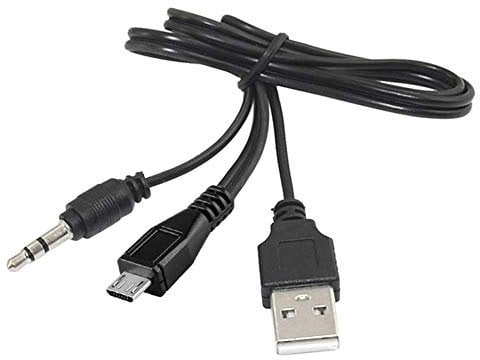 Aukson C31 Micro USB auf 3,5mm Klinkenstecker + USB 2.0 A Stecker Audio-Ladekabel, 50cm, Plug & Play