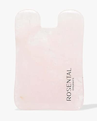 ROSENTAL ORGANICS Gua Sha aus Premium Rosenquarz - 100% natürlich & Handgefertigt - Gesichtsmassage - Anti-Aging - Natürliches Lifting Tool & Intensive Lymphdrainage (Face Yoga Tool)