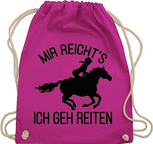 Shirtracer Turnbeutel Rucksack - Pferde - Taschen - Mir reichts ich geh reiten - Unisize - Fuchsia - reiterzubehör stalltasche pferd pferdeliebhaber horse juterucksäcke reitsport zubehör pferdebeutel