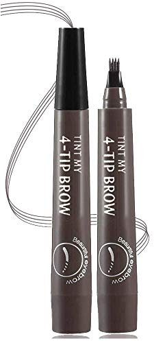QUEMISS 4-Punkt-Augenbrauenstift, Microblading-Stift für Natürliche Augenbrauen, Nachhaltiges Make-up, Deckt Dünne Bereiche Ab, Wasserdicht