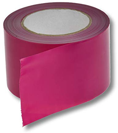 1 rouleau de ruban de délimitation super stable - Ruban d'avertissement - Ruban adhésif pour allée de parking - 75 mm (100 m, rose)