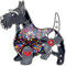 DOWAY Emaille Floral Scottish Terrier Brosche Pet Hund Anstecknadel für Damen Schmuck für Tasche Jacke Rucksack Dekoration (Schwarz)