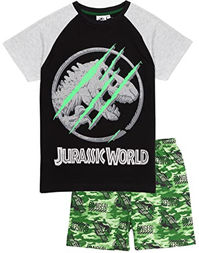 Jurassic World Pyjamas Jungen Kinder Camo T-Shirt Shorts oder Hosenoptionen 11-12 Jahre