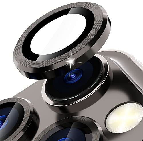 imluckies Kamera Linse Schutzfolie für iPhone 13 Pro /13 Pro Max, kameraschutz [Anti-Kratzer], Premium gehärtetes Glas Kreis Film, 9h Härte, HD Klar Kamera-Objektivschutz, Graphit