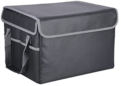 OUKENS File Storage Box, File Organizer Fireproof Waterproof Anti Static Foldable File Cabinet with Handle for Folder Certifications Books Toys Storage, Black