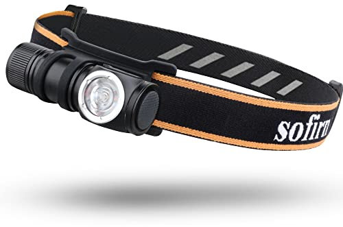 Sofirn HS10 Mini Stirnlampe 1100 Lumen, Led kopflampe USB Wiederaufladbare mit 8 Modi, Wasserdichte Led Taschenlampe mit LH351D 5000K High 90CRI Kopf Lampe für Laufen Joggen Wandern Angeln