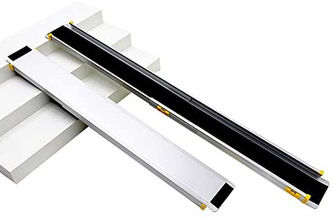 LJHU Schwellenrampe 2 Stück Türöffnungsrampe für Stufen, Antikollisions-Antirutsch-Schwellenleiste mit 2 Abschnitten, Teleskopierbar, Tragbare Rollstuhlrampe (Size : 120cm x 15cm)