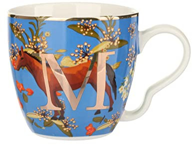 KASANOVA Tazza in porcellana Letter M, 48 cl, colore: Blu Tavolo, Tè & Caffè