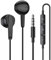 Hi-Res Extra Bass Earbuds Noise Isolating In-Ear Headphones Wired Earbuds with Microphone for iPhone, iPod, iPad MP3 Samsung, Lightweight Earphones with Volume Control 3.5mm Jack Headphones (Black)