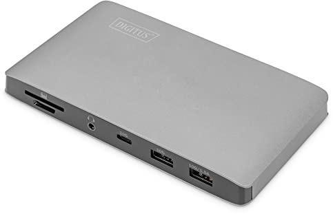 DIGITUS Thunderbolt™ 3 Dockingstation 8K, USB Type-C™, USB 3.0, 7-Port, Travel 2X Video, 3X USB 3.0, 1x USB-C, RJ45, Audio