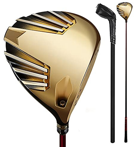 Titanium Golf Driver for Men, Men's Golf Club Package Set, 1 Wood Black/Gold R/SR/S Carbon Shaft, Suitable for Beginners and Advanced Players